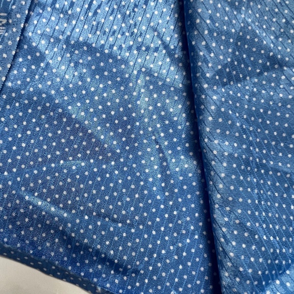 Blue White Swiss Dot Fabric 1 Yard and 34" Shiny Thin Toyobo - Picture 3 of 6